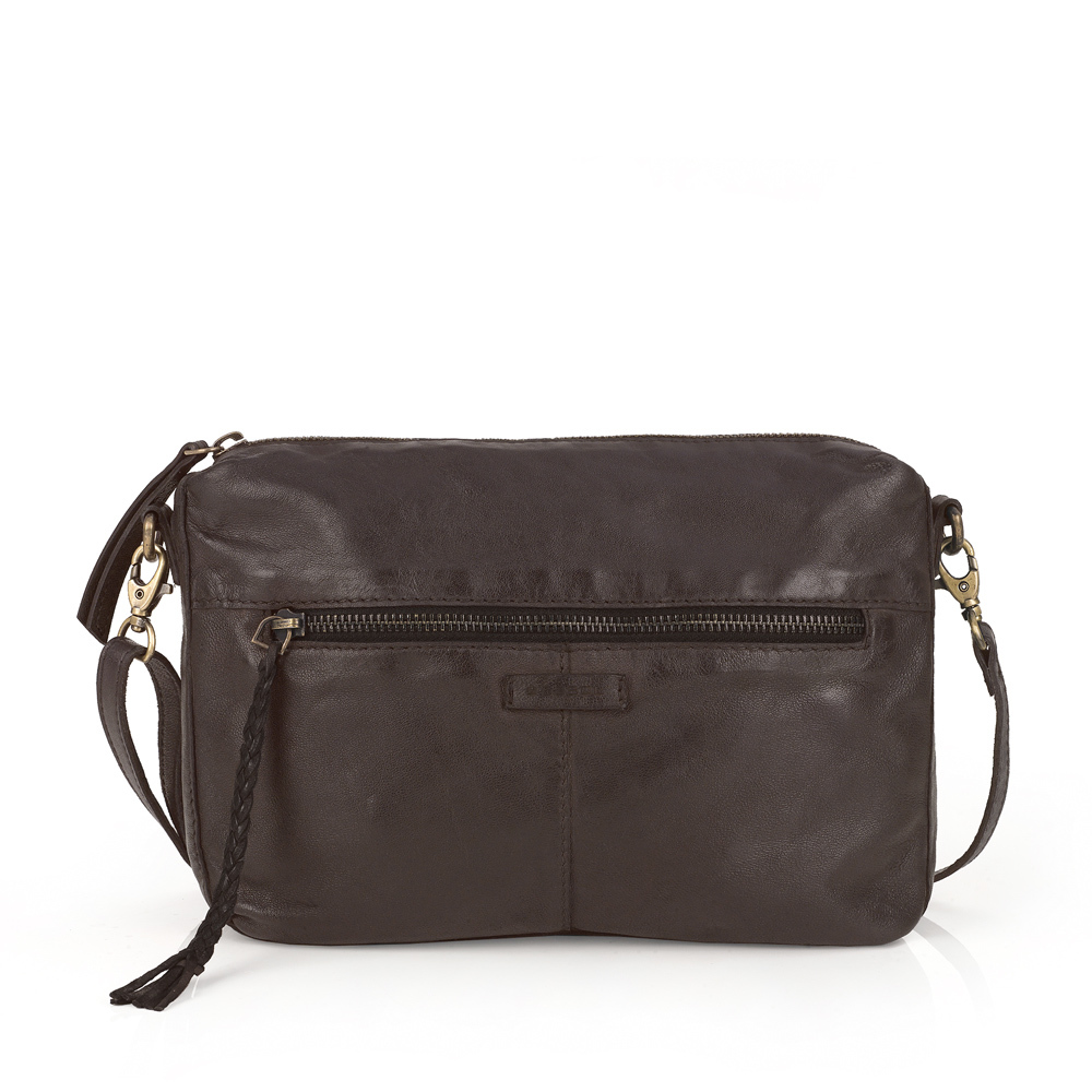 Torba na rame ženska kožna 27x17x6 cm Delhi braon Gabol | PackUP Torba na rame ženska kožna 27x17x6 cm Delhi braon Gabol