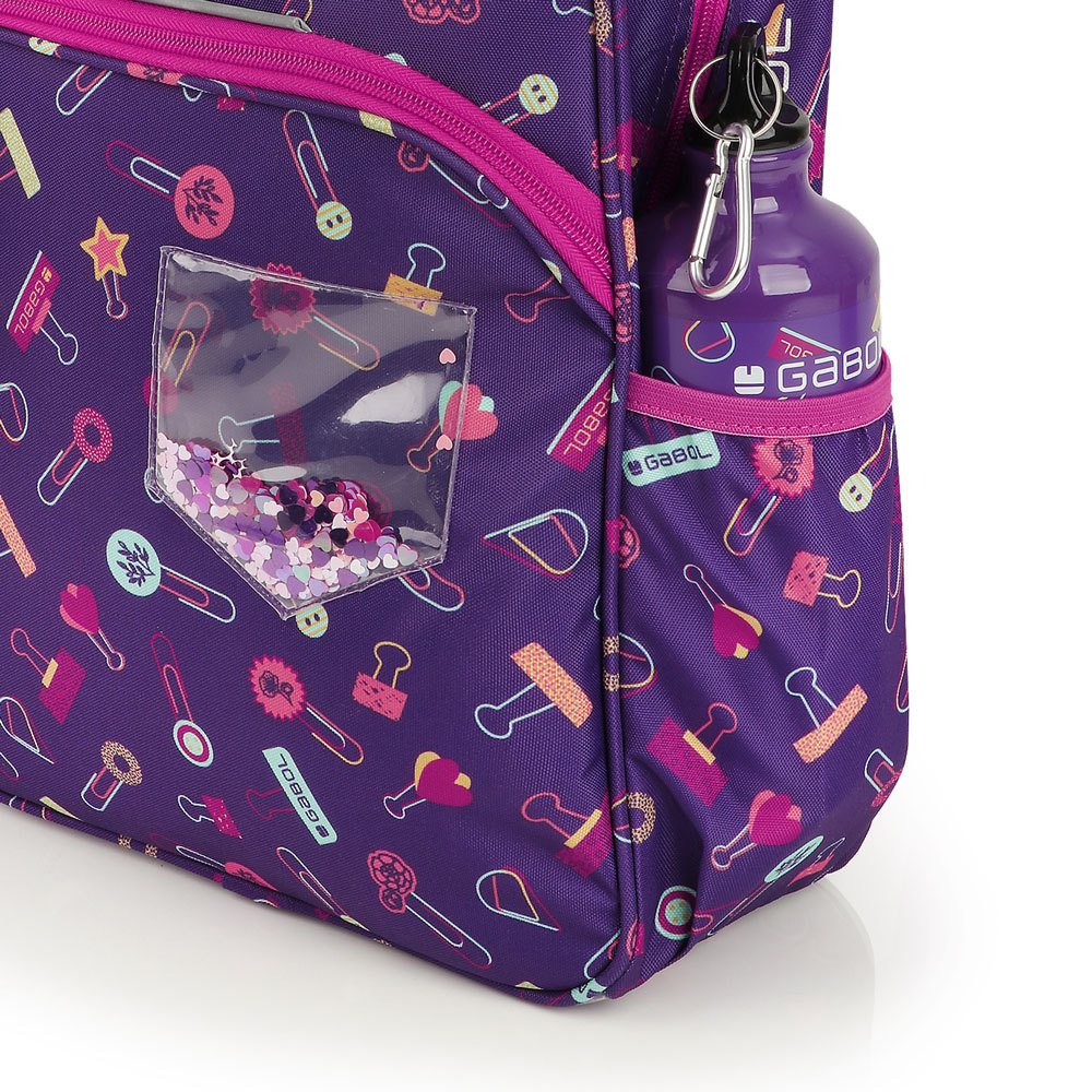 Aluminijumska boca za vodu sa zakačkom 7x21 cm 600ml Diary Gabol | PackUP Aluminijumska boca za vodu sa zakačkom 7x21 cm 600ml Diary Gabol