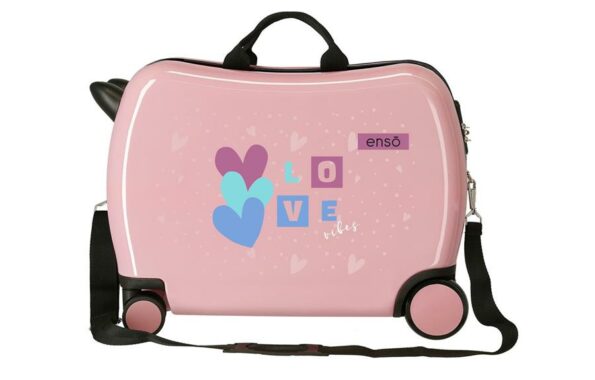 Dečiji kofer LOVE VIBES Powder pink ENSO 3