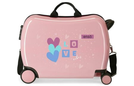 Dečiji kofer LOVE VIBES Powder pink ENSO-1