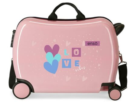 Dečiji kofer LOVE VIBES Powder pink ENSO-1