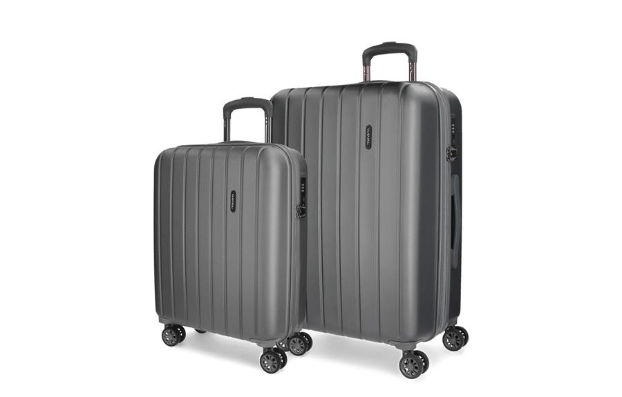 Set kofera 2/1 WOOD Tamno sivi Movom-1