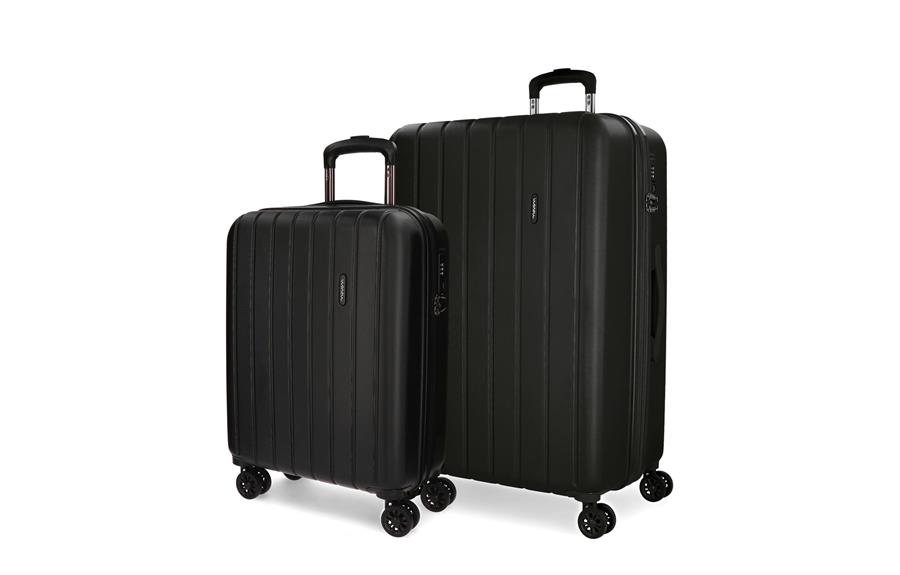 Set kofera 2/1 WOOD crni Movom-1