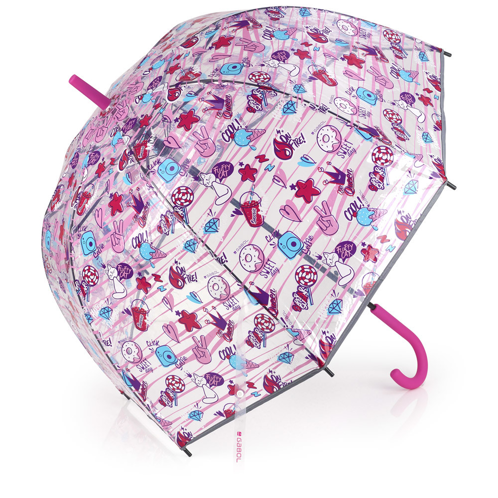 STICKER dečiji kišobran Gabol | providni | rozi | windproof