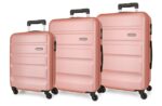 Set-kofera-31-FLEX-Roll-Road-powder-pink-ABS | PackUP Set kofera 3/1 FLEX Roll Road