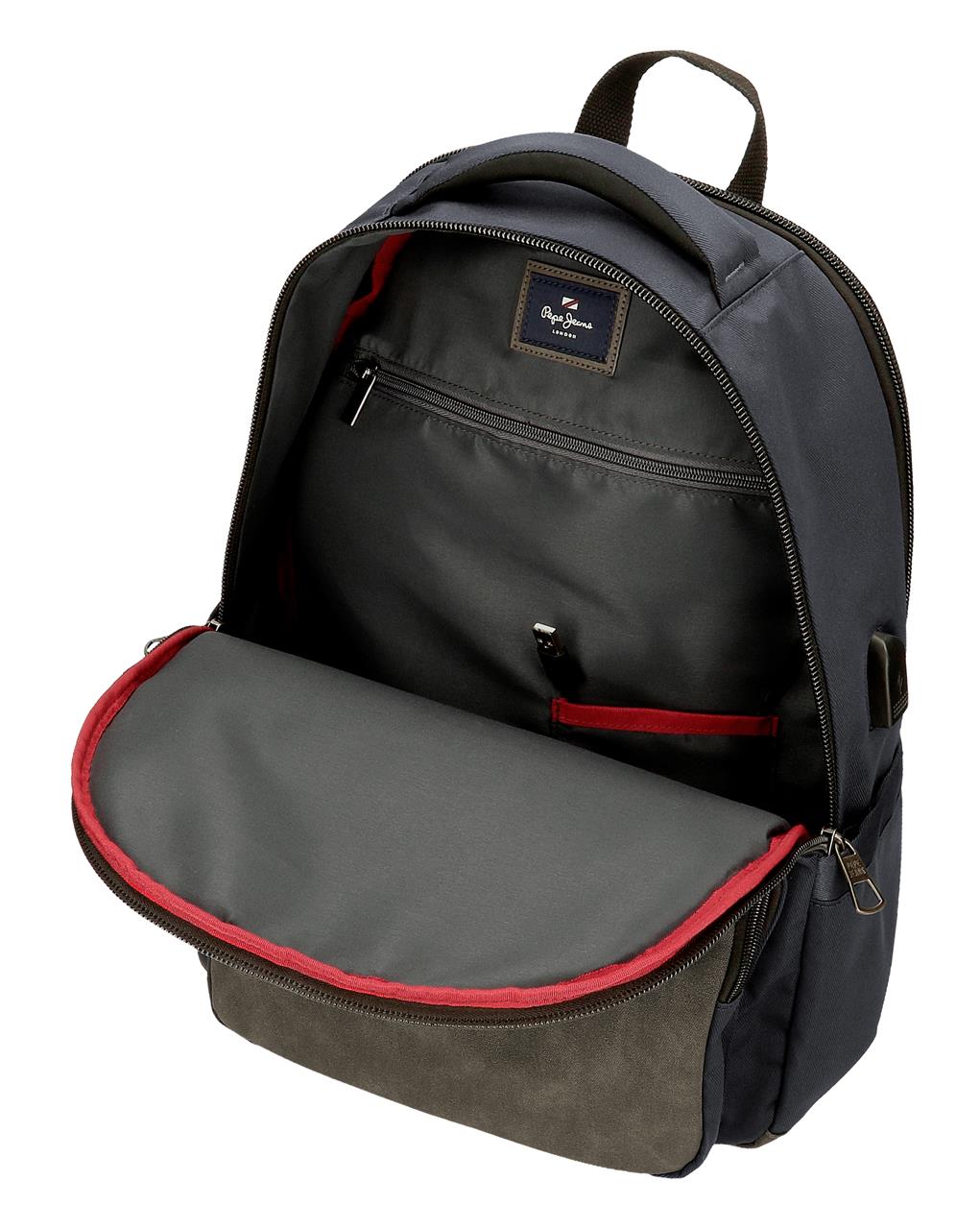HARRY-ranac-za-laptop-Pepe-Jeans-siva-poliester-eko-koza-7 | PackUP