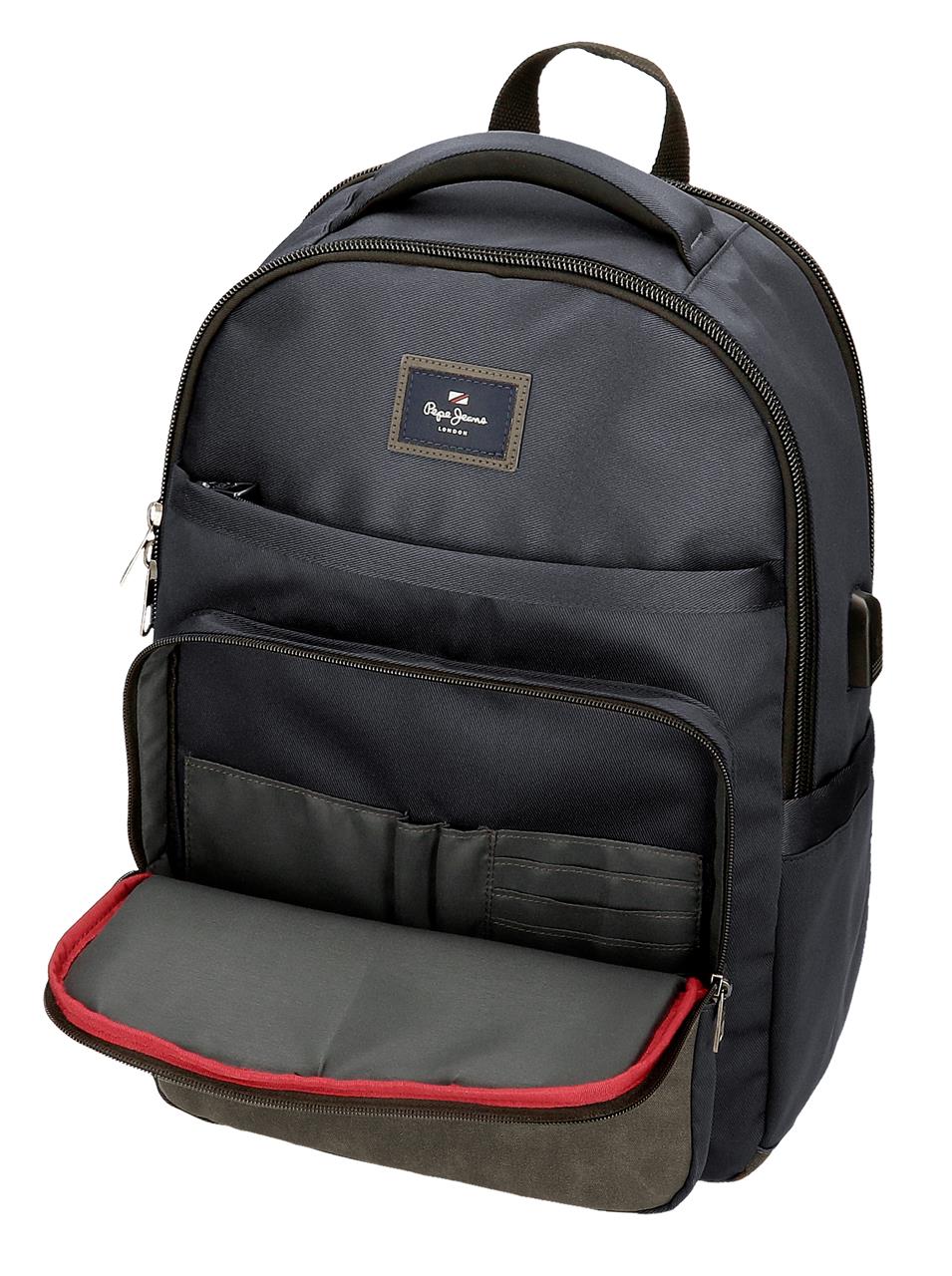 HARRY-ranac-za-laptop-Pepe-Jeans-siva-poliester-eko-koza-9 | PackUP
