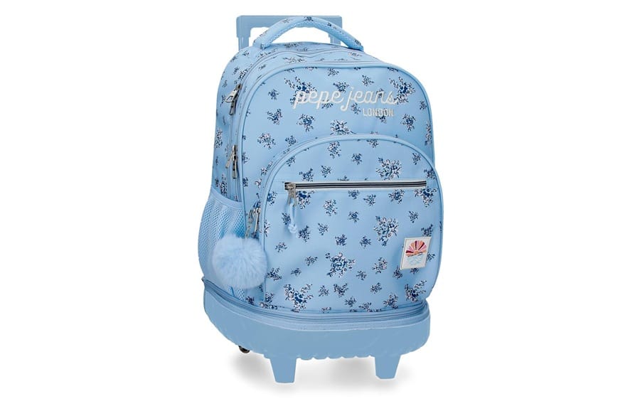Ranac za školu sa točkićima OLIVIA Pepe Jeans | sky blue | 32x43x21